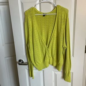 Lime Green Cropped Cardigan